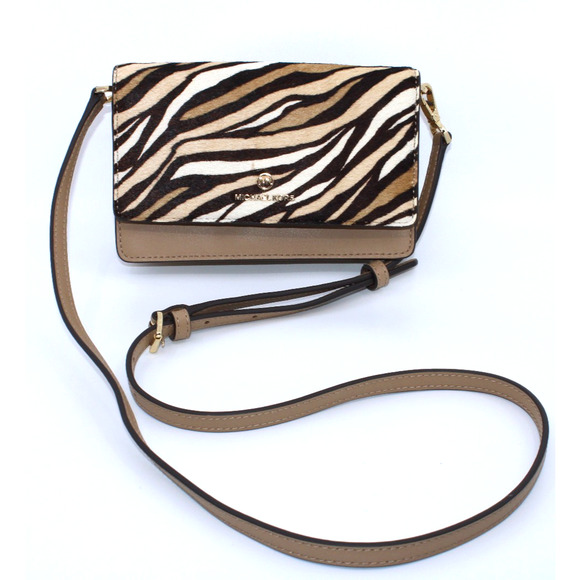 B5 MICHAEL KORS Jet Set Charm Logo Phone Crossbody Leather Calf Flap Bag - Picture 1 of 8